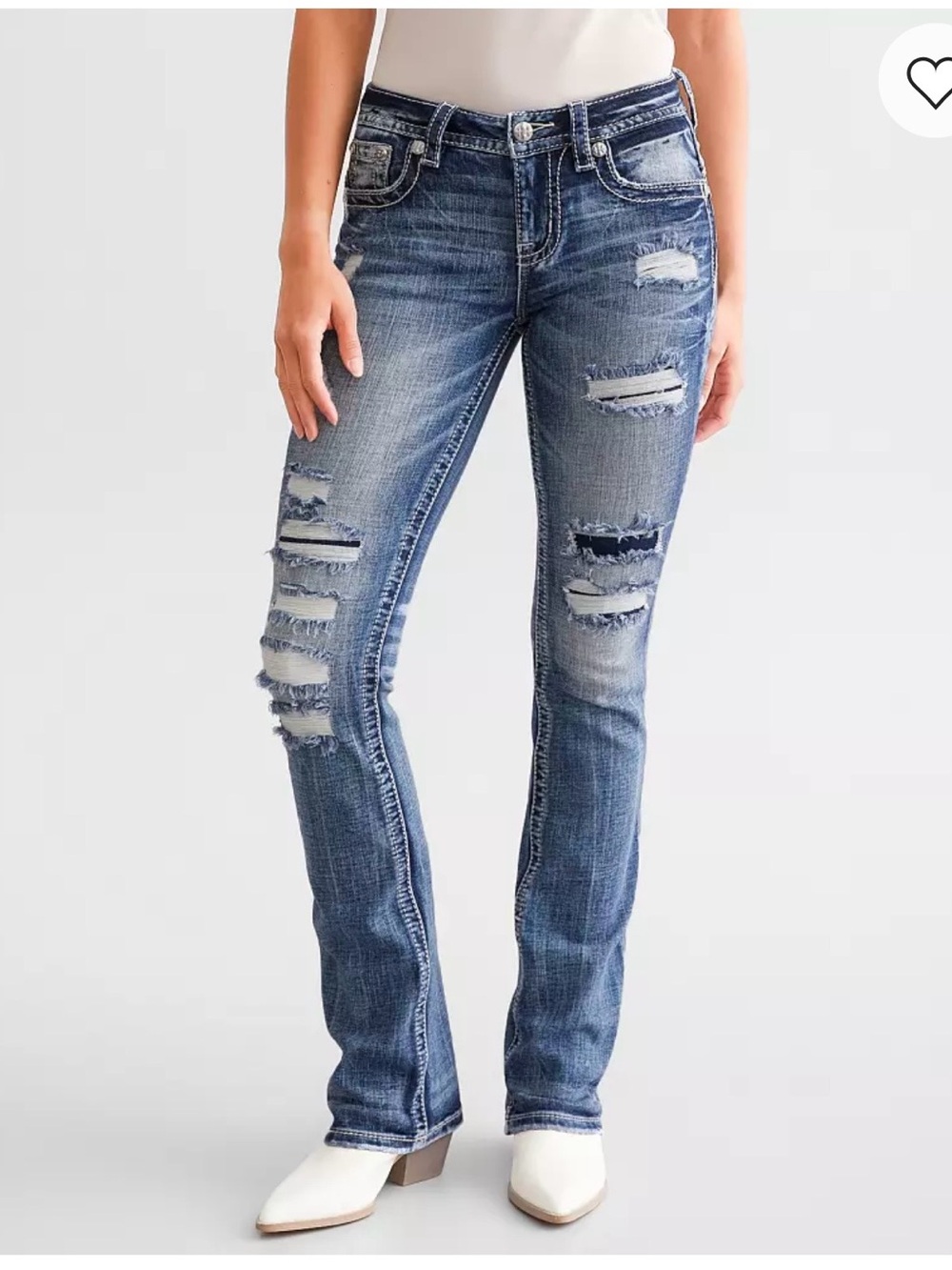 Miss Me Women's Distressed Boot Leg Jeans